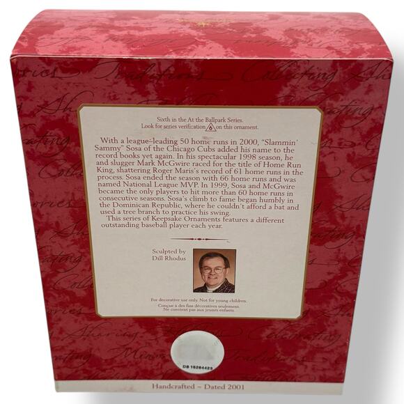 Sammy Sosa 2001 Chicago Cubs Hallmark Keepsake Ornament - Picture 2 of 8